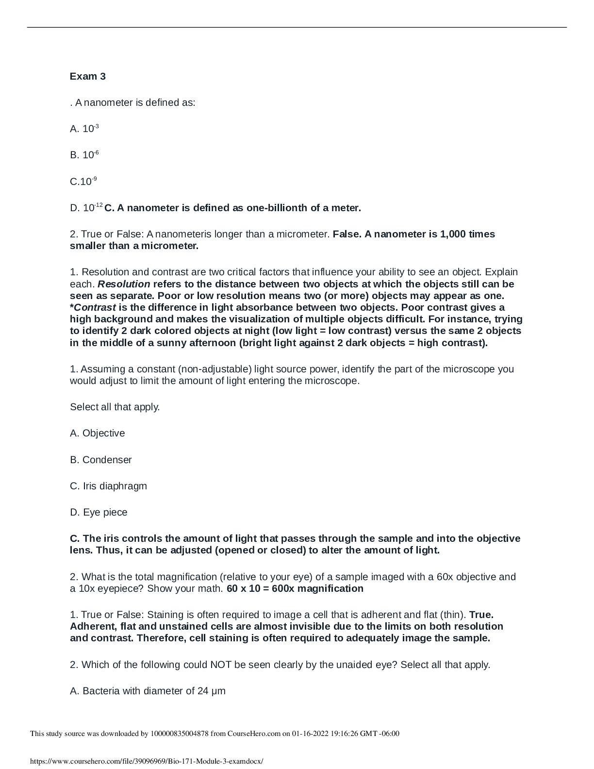 Preview image for BIO 171 Exam 3 (ASSURED A) <100% CORRECT> GRADED A+ | LATEST SOLUTIONS |